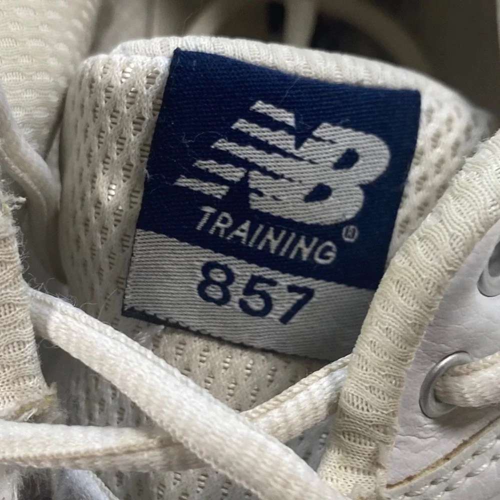New Balance 857 White Navy Leather Training Shoes Mens 13 4E Wide MX857WN